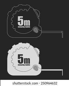 Measure roulette. Vector chalkboard clip art illustrations isolated on white