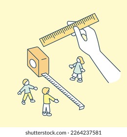 Measure with a ruler.
analyze things