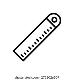 Icono de Regla de medida, gráficos de Vector de línea