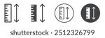 Measure ruler icon Vector logo outline