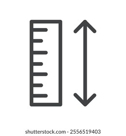 Measure ruler icon Vector logo outline