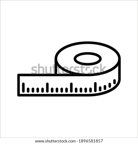 Measure Ruler Icon Vector Logo Template Illustration Design on white background. color editable
