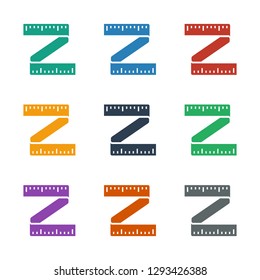 measure ruler icon white background. Editable filled measure ruler icon from fitness. Trendy measure ruler icon for web and mobile.