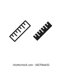 
Measure, ruler, tool icon, line and glyph style. Ruler measuring tool used to outline straight lines and to measure an object.Vector illustration. Design on white background. EPS 10