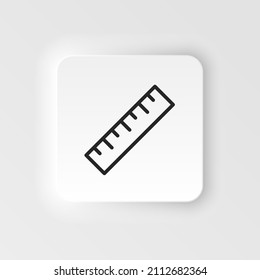 Messen, Lineal-Vektorsymbol. Element des Designtools für mobiles Konzept und Web-Apps Vektor. Dünne Vektorsymbol im pneumorphen Stil für Website-Design
