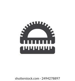 Icono de Vector de Reglas de medida. signo plano relleno para concepto móvil y Diseño web. Icono de Regla y glifo de tractor. Símbolo, ilustración del logotipo. Vector gráfico