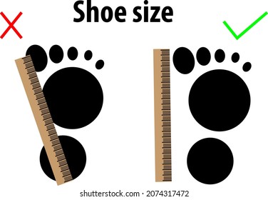 Measure Shoe Size Simple Clip Art Vector Illustration