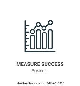 Measure Success Outline Vector Icon. Thin Line Black Measure Success Icon, Flat Vector Simple Element Illustration From Editable Business Concept Isolated On White Background