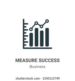 Measure success vector icon on white background. Flat vector measure success icon symbol sign from modern business collection for mobile concept and web apps design.