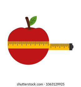 measure tape with apple fruit