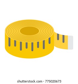 Measure tape flat icon, centimeter and size, fitness ruler sign vector graphics, a colorful solid pattern on a white background, eps 10.