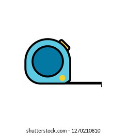 Measure tape flat vector icon sign symbol