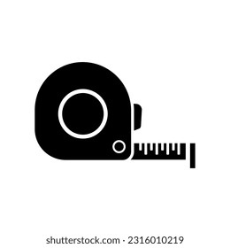 Measure tape glyph vector icon