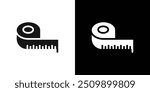 measure tape icon Black line art vector logo set