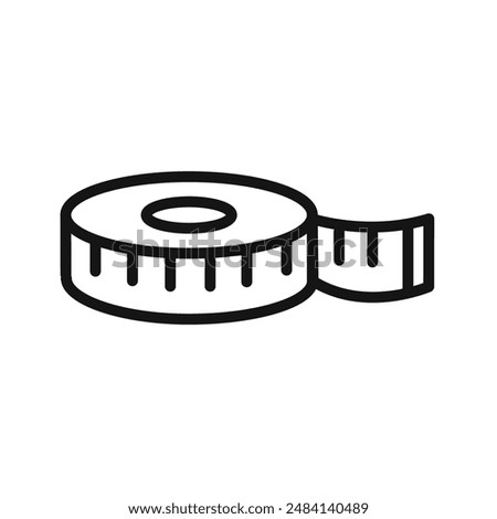 measure tape icon black and white vector sign
