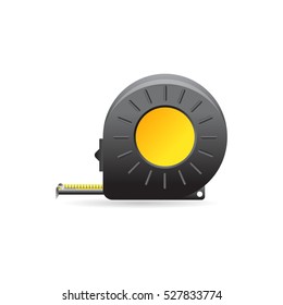 Measure tape icon in color. Construction tool instrument