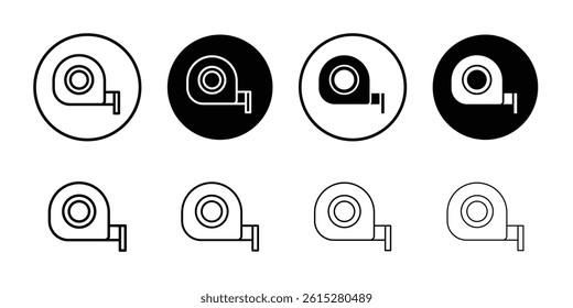 measure tape icon Flat simple outline set