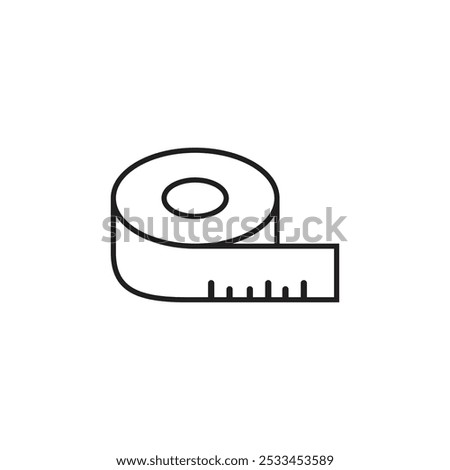 Measure tape icon, measure line icon on white background with vector format editable.