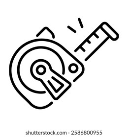 Measure tape icon in linear style 