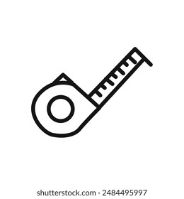 measure tape icon linear vector graphics sign