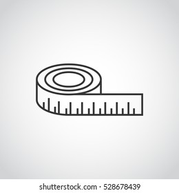 Measure tape Icon. Tape, measure, meter icon vector image. Can also be used for fitness and sports. Suitable for web apps, mobile apps and print media. Tailor measure tape in centimeter icon. 