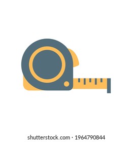 Measure tape icon. Simple flat style. Meter, length, metric, size concept for app and web. Vector illustration isolated on white background. EPS 10.