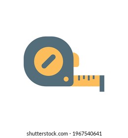 Measure tape icon. Simple flat style. Meter, length, metric, size concept for app and web. Vector illustration isolated on white background. EPS 10.