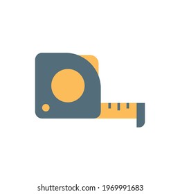 Measure tape icon. Simple flat style. Meter, length, metric, size concept for app and web. Vector illustration isolated on white background. EPS 10.