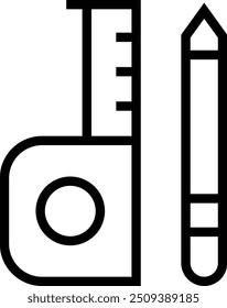 measure tape icon. Thin linear style design isolated on white background
