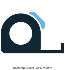Meça o vetor de ícone de fita, essencial para precisão. Ideal para carpintaria, projetos DIY, alfaiataria, engenharia, design e qualquer tarefa relacionada à medição.
