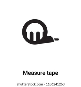 Measure tape icon vector isolated on white background, logo concept of Measure tape sign on transparent background, filled black symbol