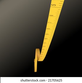 cinta de medida - vector de pulgadas