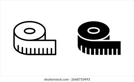 Measure tape line icon set. Outline measuring symbol. vector illustration on white background