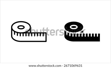 Measure tape line icon set. Outline measuring symbol. vector illustration on white background