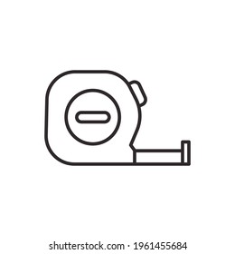 Measure tape line icon. Simple outline style. Meter, length, metric, size concept for app and web. Vector illustration isolated on white background. EPS 10.