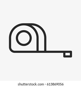 Measure Tape Roulette Minimal Flat Line Outline Stroke Icon Pictogram Symbol