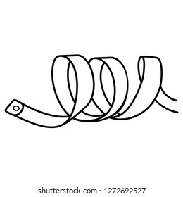Measure tape. Vector flat outline icon illustration isolated on white background.