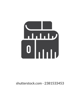 Measure tape vector icon. filled flat sign for mobile concept and web design. Measuring Tape glyph icon. Symbol, logo illustration. Vector graphics
