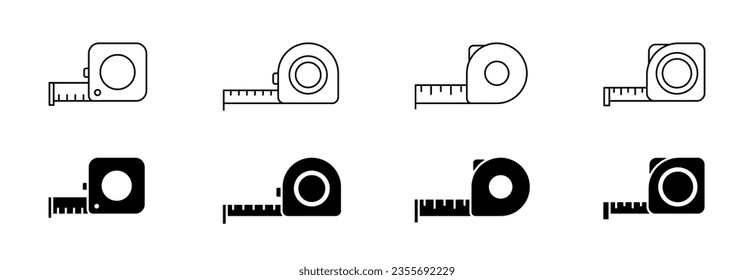 Measure tape vector icon. Measure meter tape collection. Measurement ruler tape construction. EPS 10