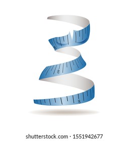 Measure tape wraps around woman outline slim body logo