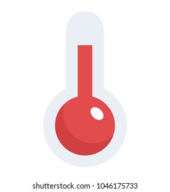 Measure temperature with thermometer flat icon 
