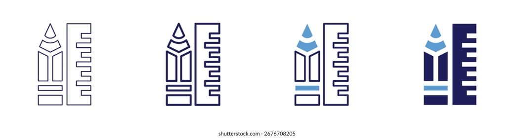 Mide el icono de textura en 4 estilos diferentes. Línea delgada, línea, línea en negrita, duotono. Estilo duotono. Trazo editable.