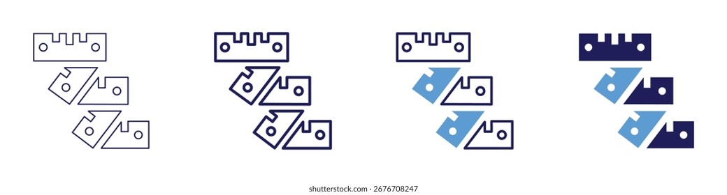 Measure threshold icon in 4 different styles. Thin Line, Line, Bold Line, Duotone. Duotone style. Editable stroke.