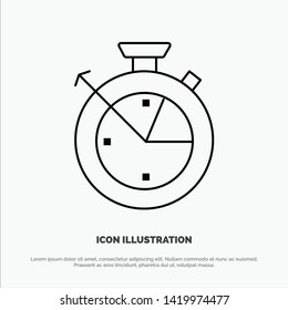 Measure, Time, Clock, Data Science Line Icon Vector