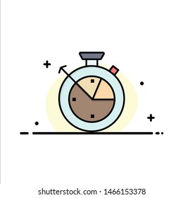 Measure, Time, Clock, Data Science  Business Flat Line Filled Icon Vector Banner Template. Vector Icon Template background