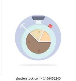 Measure, Time, Clock, Data Science Abstract Circle Background Flat color Icon. Vector Icon Template background