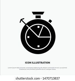 Measure, Time, Clock, Data Science solid Glyph Icon vector. Vector Icon Template background