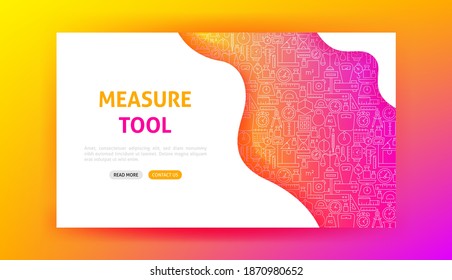 Measure Tool Landing Page. Vector Illustration of Outline Design.