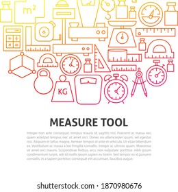 Measure Tool Line Concept. Vector Illustration of Outline Design.