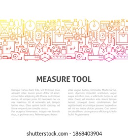 Measure Tool Line Template. Vector Illustration of Outline Design.